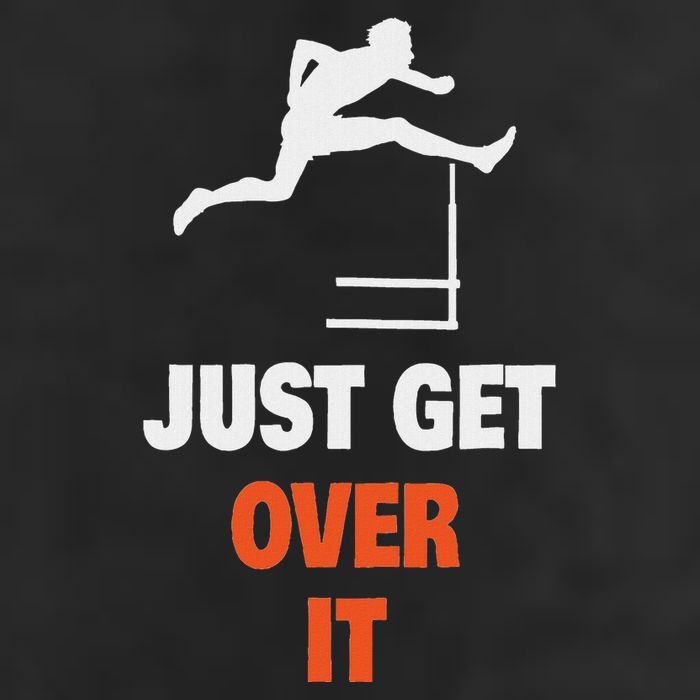 Funny Jumping Hurdles Just Get Over It Garment-Dyed Fleece Hoodie