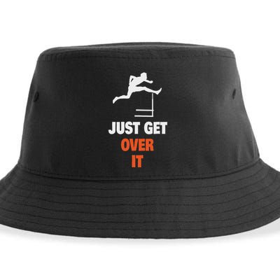 Funny Jumping Hurdles Just Get Over It Sustainable Bucket Hat