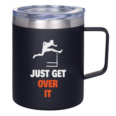 Funny Jumping Hurdles Just Get Over It 12oz Stainless Steel Coffee Mug