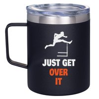 Funny Jumping Hurdles Just Get Over It 12oz Stainless Steel Coffee Mug