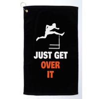 Funny Jumping Hurdles Just Get Over It Golf Towel