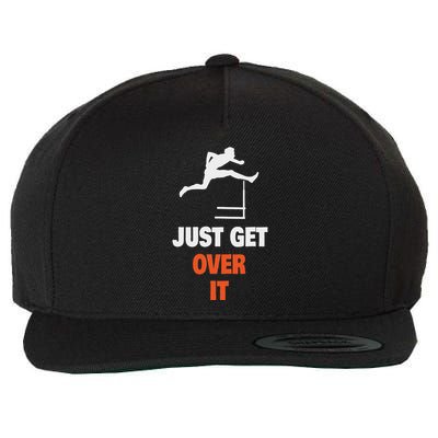 Funny Jumping Hurdles Just Get Over It Wool Snapback Cap