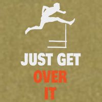 Funny Jumping Hurdles Just Get Over It Garment-Dyed Women's Muscle Tee