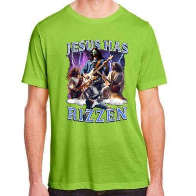 Funny Jesus Has Rizzen Rock Star Adult ChromaSoft Performance T-Shirt