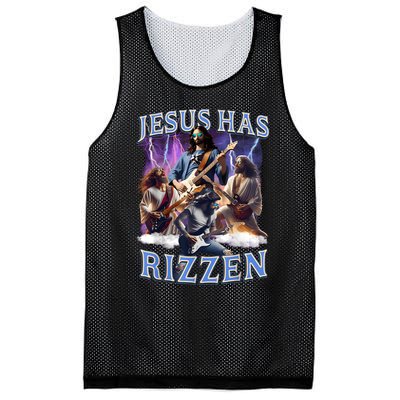 Funny Jesus Has Rizzen Rock Star Mesh Reversible Basketball Jersey Tank