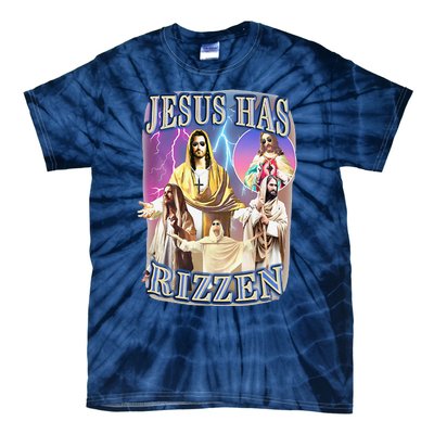 Funny Jesus Has Rizzen Tie-Dye T-Shirt