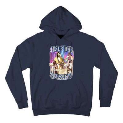 Funny Jesus Has Rizzen Tall Hoodie