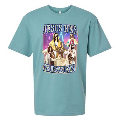 Funny Jesus Has Rizzen Sueded Cloud Jersey T-Shirt