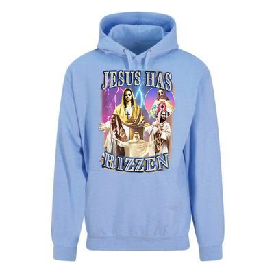 Funny Jesus Has Rizzen Unisex Surf Hoodie