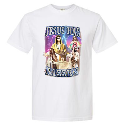 Funny Jesus Has Rizzen Garment-Dyed Heavyweight T-Shirt