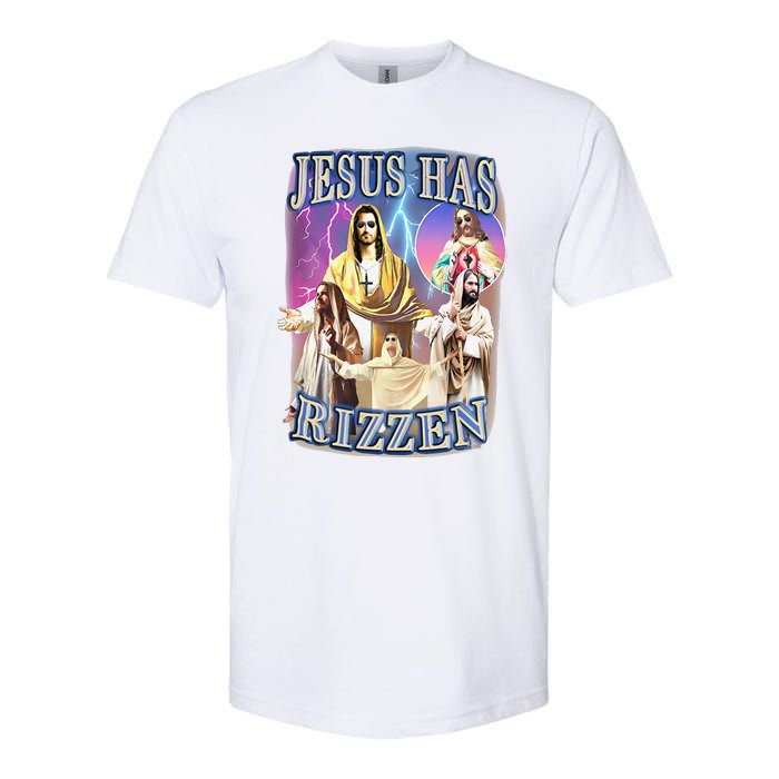 Funny Jesus Has Rizzen Softstyle CVC T-Shirt