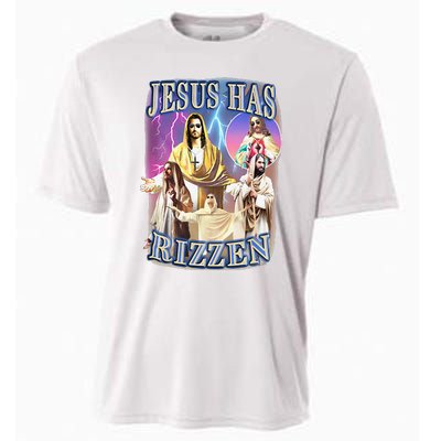 Funny Jesus Has Rizzen Cooling Performance Crew T-Shirt