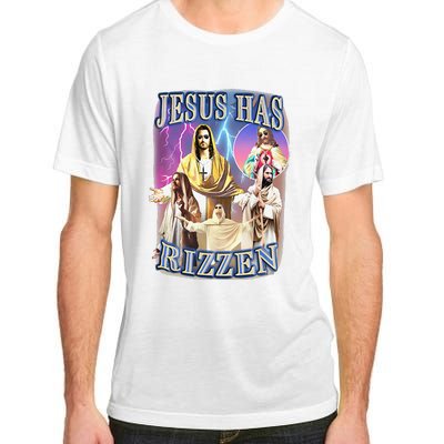 Funny Jesus Has Rizzen Adult ChromaSoft Performance T-Shirt