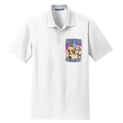 Funny Jesus Has Rizzen Dry Zone Grid Polo