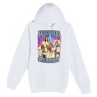 Funny Jesus Has Rizzen Premium Pullover Hoodie