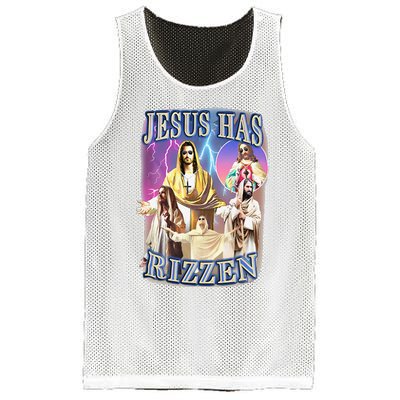 Funny Jesus Has Rizzen Mesh Reversible Basketball Jersey Tank