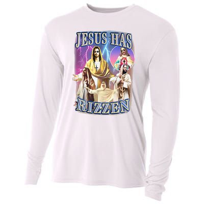 Funny Jesus Has Rizzen Cooling Performance Long Sleeve Crew