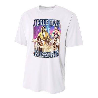 Funny Jesus Has Rizzen Performance Sprint T-Shirt