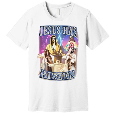 Funny Jesus Has Rizzen Premium T-Shirt