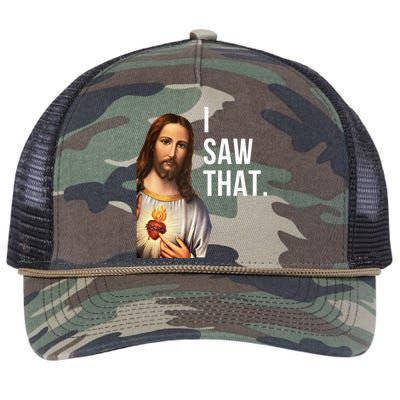 Funny Jesus I Saw That Funny Jesus Funny I Saw That Christmas Meme Religious Retro Rope Trucker Hat Cap