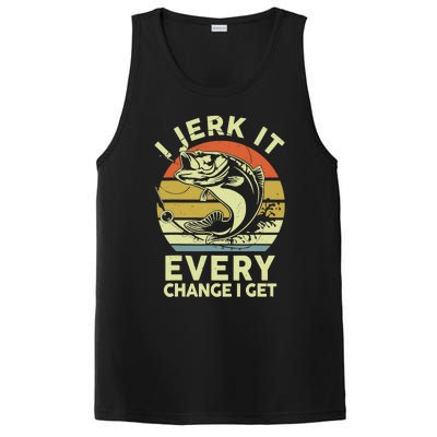 Fishingshirt Jerk It Every Chance I Get Bass Fish Funny Dad PosiCharge Competitor Tank