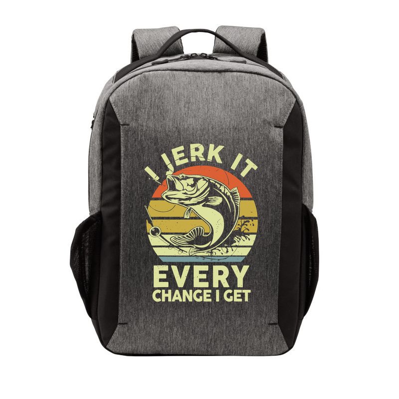Fishingshirt Jerk It Every Chance I Get Bass Fish Funny Dad Vector Backpack