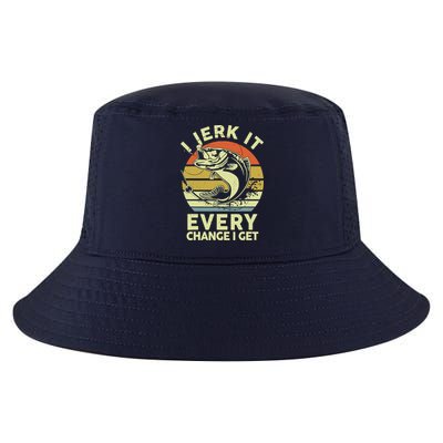 Fishingshirt Jerk It Every Chance I Get Bass Fish Funny Dad Cool Comfort Performance Bucket Hat