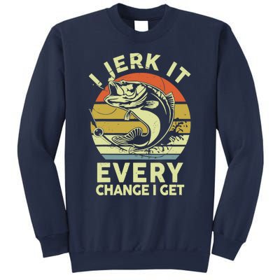 Fishingshirt Jerk It Every Chance I Get Bass Fish Funny Dad Sweatshirt