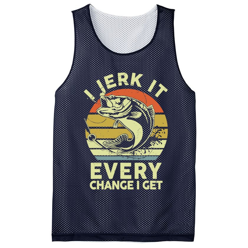 Fishingshirt Jerk It Every Chance I Get Bass Fish Funny Dad Mesh Reversible Basketball Jersey Tank