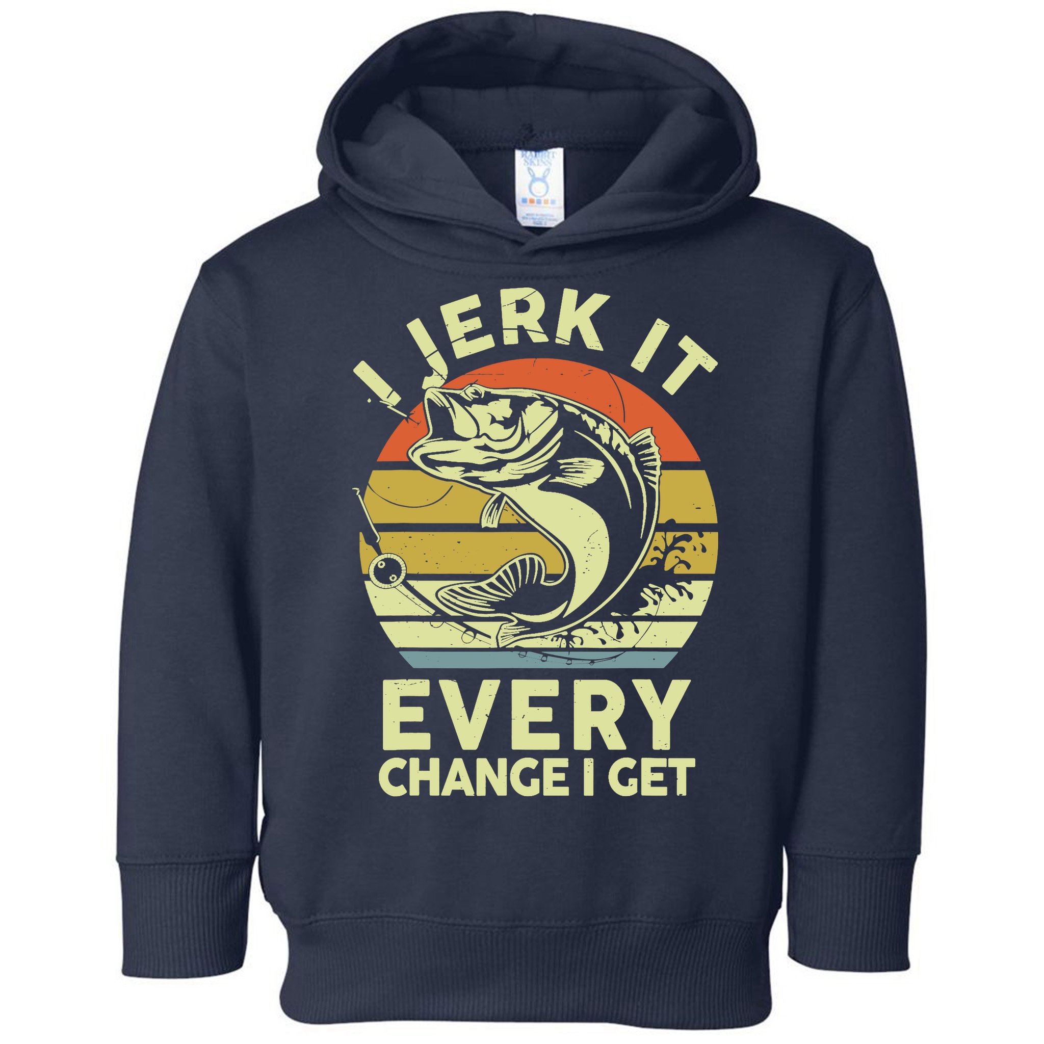 Fishingshirt Jerk It Every Chance I Get Bass Fish Funny Dad Toddler Hoodie