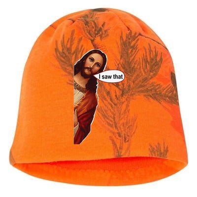 funny Jesus I saw that cute christian faith Kati - Camo Knit Beanie