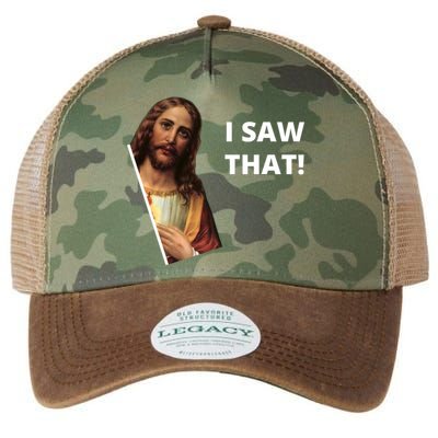Funny Jesus I Saw That Meme Design Legacy Tie Dye Trucker Hat