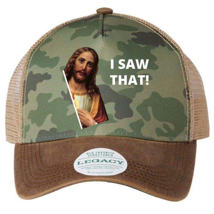 Funny Jesus I Saw That Meme Design Legacy Tie Dye Trucker Hat
