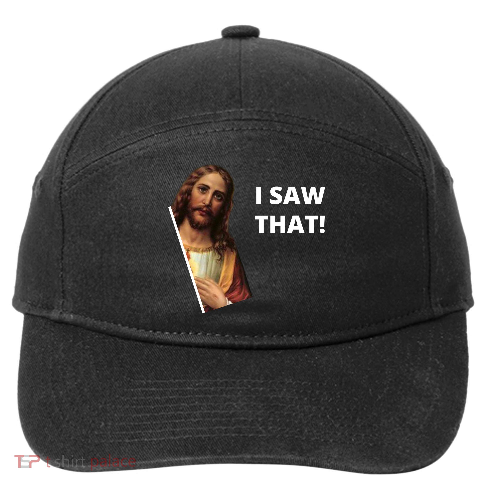 Funny Jesus I Saw That Meme Design 7-Panel Snapback Hat
