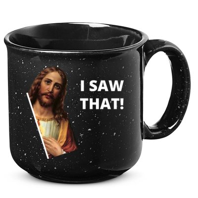 Funny Jesus I Saw That Meme Design 15oz Campfire Ceramic Mug