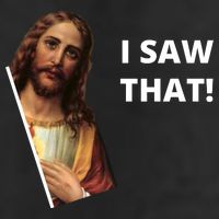Funny Jesus I Saw That Meme Design 15oz Campfire Ceramic Mug