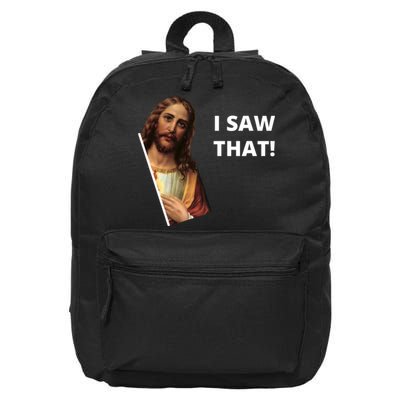Funny Jesus I Saw That Meme Design 16 in Basic Backpack