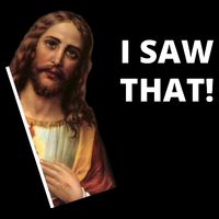 Funny Jesus I Saw That Meme Design 16 in Basic Backpack