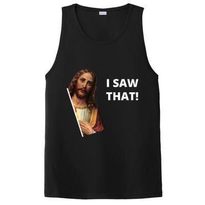 Funny Jesus I Saw That Meme Design PosiCharge Competitor Tank