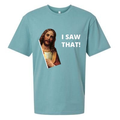Funny Jesus I Saw That Meme Design Sueded Cloud Jersey T-Shirt