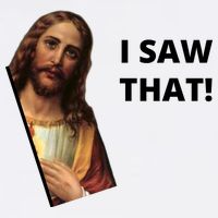 Funny Jesus I Saw That Meme Design Garment-Dyed Sweatshirt