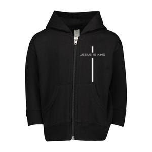 Funny Jesus Is King Jesus Costume Adult Christian Toddler Zip Fleece Hoodie