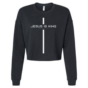 Funny Jesus Is King Jesus Costume Adult Christian Cropped Pullover Crew