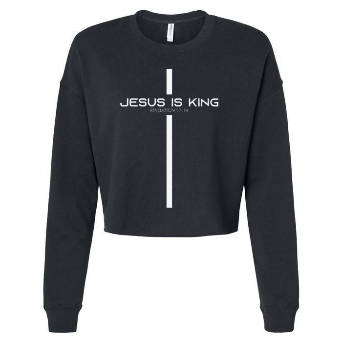 Funny Jesus Is King Jesus Costume Adult Christian Cropped Pullover Crew