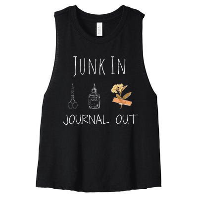 Funny Junk In Journal Out Vintage Craft Design Women's Racerback Cropped Tank