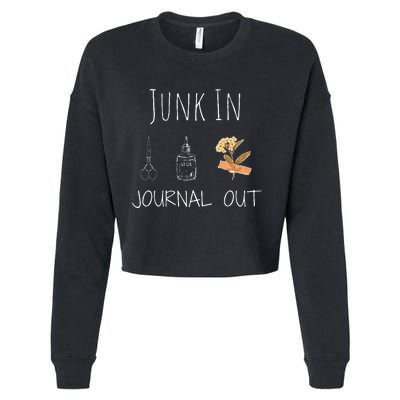 Funny Junk In Journal Out Vintage Craft Design Cropped Pullover Crew