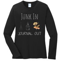 Funny Junk In Journal Out Vintage Craft Design Ladies Long Sleeve Shirt