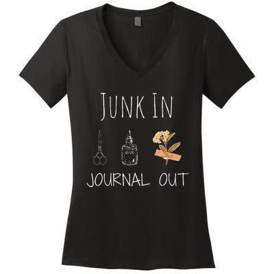 Funny Junk In Journal Out Vintage Craft Design Women's V-Neck T-Shirt