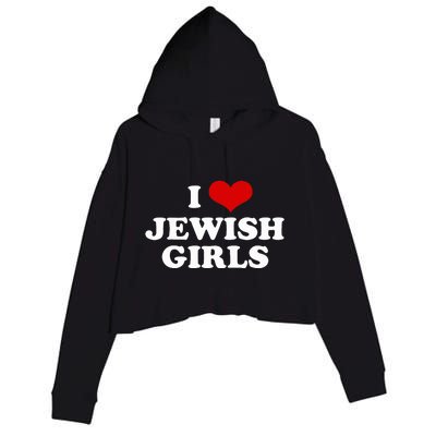 Funny Jewish I Love Jewish Cute Gift  Crop Fleece Hoodie