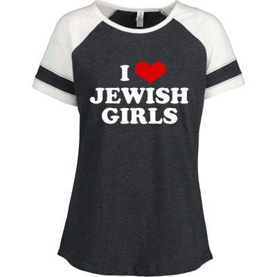 Funny Jewish I Love Jewish Cute Gift  Enza Ladies Jersey Colorblock Tee